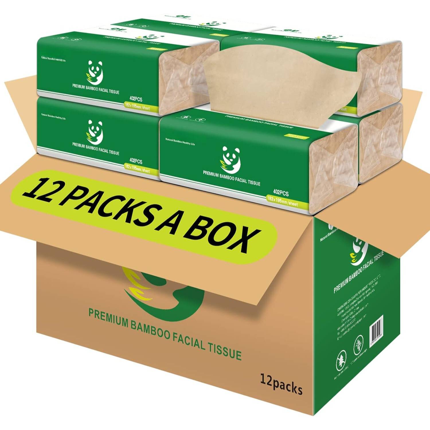 Bamboo Facial Tissues, 12 Pack: image 5