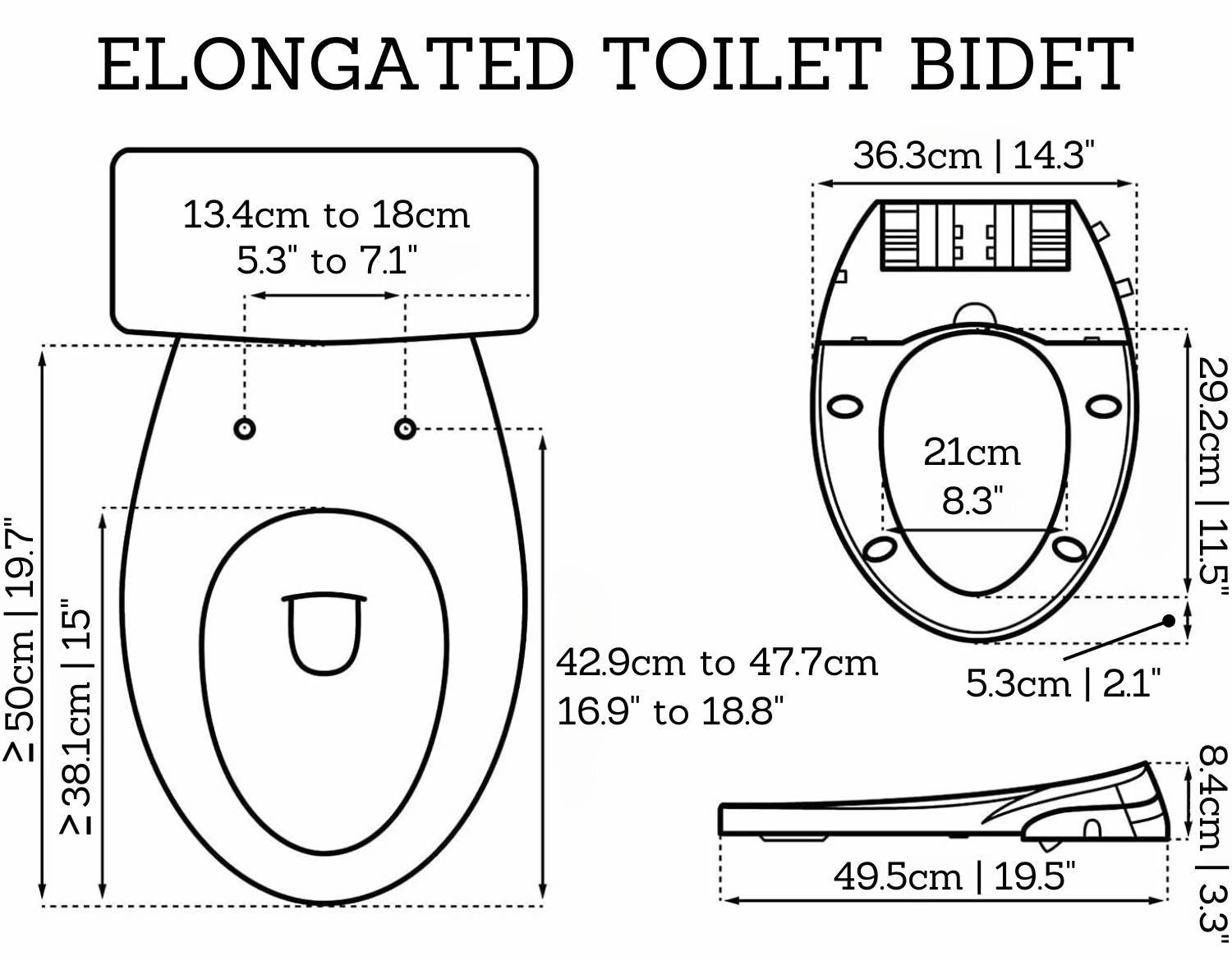 Non-Electric Bidet Toilet Seat - Elongated: image 4